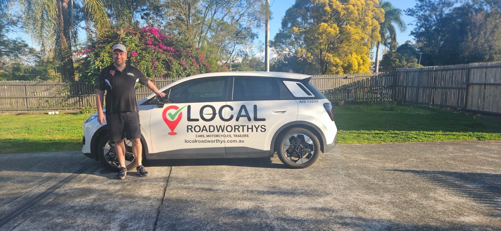 Dominik Frodermann with the Local Roadworthys mobile inspection vehicle